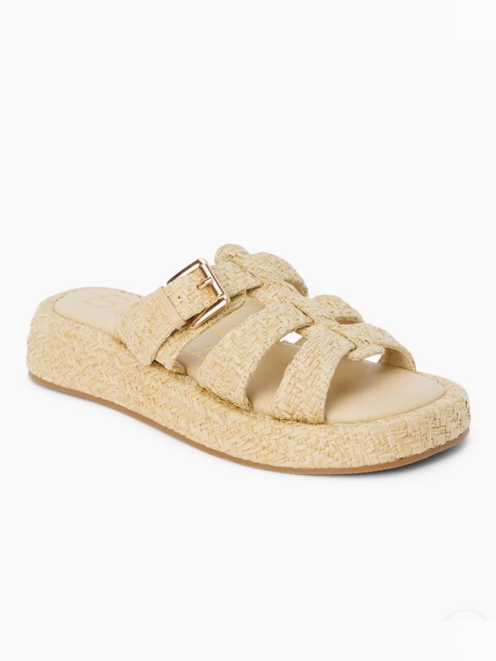 Coconuts by Matisse Raffia Slide Fisherman Sandals in Natural Cream NWT - 7